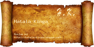 Hatala Kinga névjegykártya